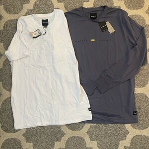 NWT men’s Barney Cools blue long sleeve white short sleeve shirt bundle M